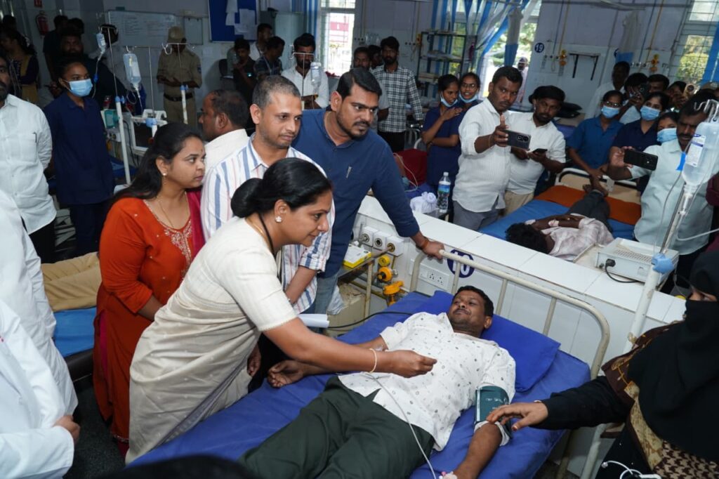 Kalvakuntla Kavitha Chevella Bus Accident visit