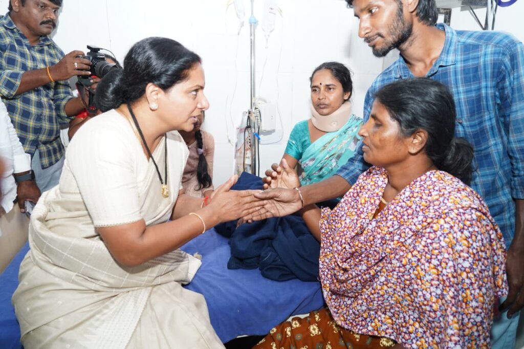 Kalvakuntla Kavitha Visits Hospitalized Victims of Chevella Bus Accident
