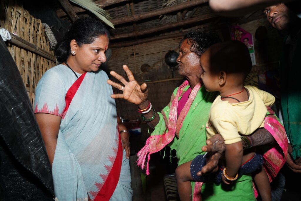 Telangana Jagruti leader Kavitha listens to Erukala community issues