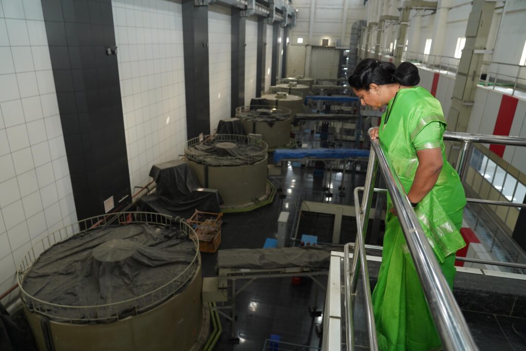 Kalvakuntla Kavitha visiting the pump house at Sita Rama Lift Irrigation Project in Pinapaka