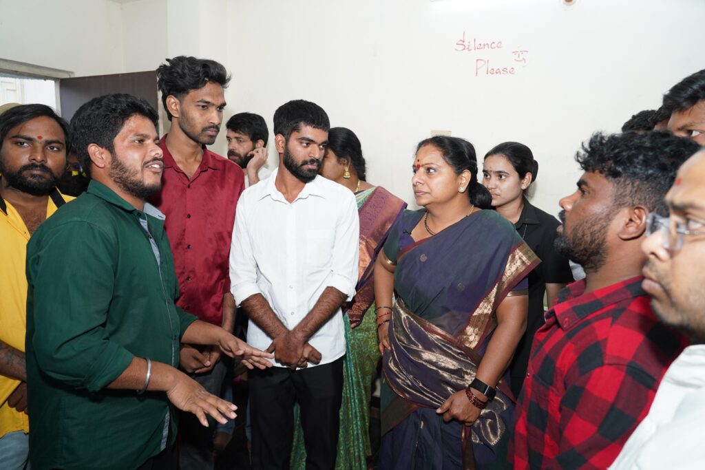 Kalvakuntla Kavitha inspecting BC Welfare Boys Hostel in Chandrayangutta