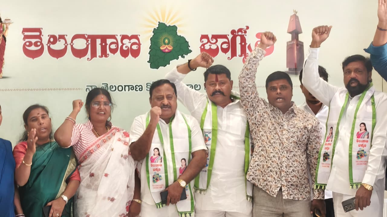 Leaders of Telangana Jagruthi discussing Sevalal Maharaj Jayanti celebrations in Hyderabad