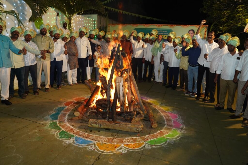 Telangana Jagruthi celebrating Bhogi at Banjara Hills office