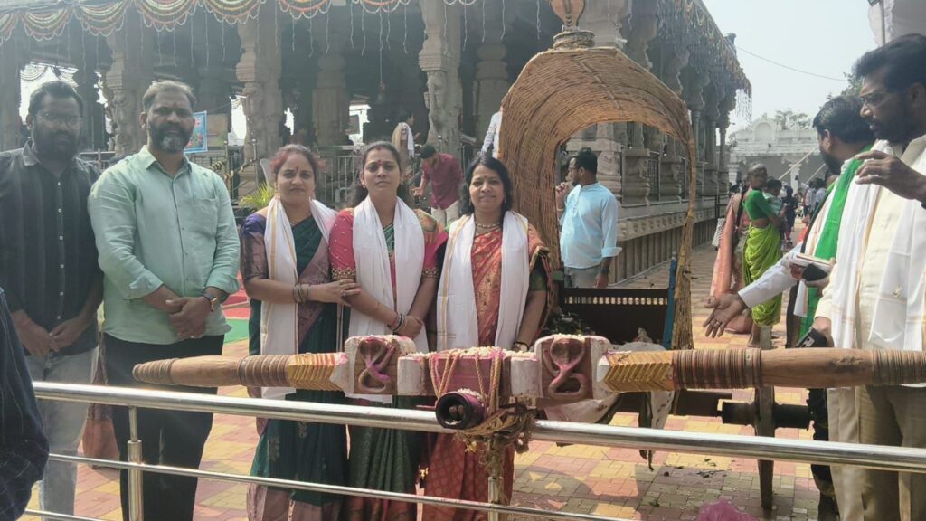 Silk cloth offering at Nagoba Temple Adilabad