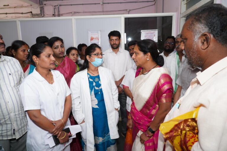 Kalvakuntla Kavitha speaking on 150 credit points rule and nurses minimum wage