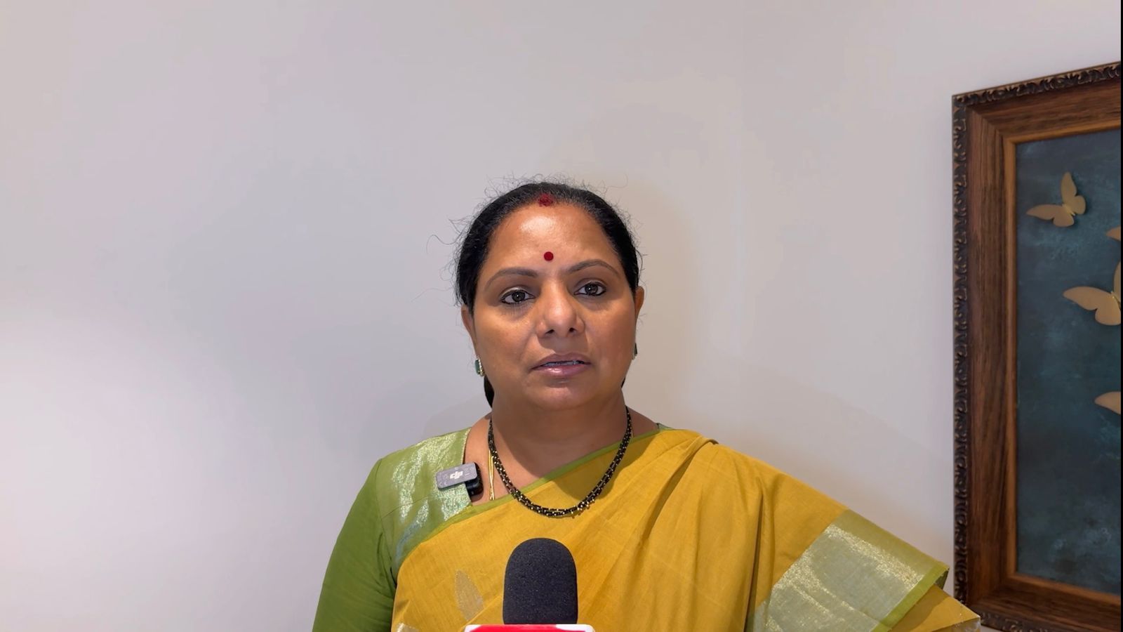 Kalvakuntla Kavitha reacting to the clean chit given to the Jagtial MLA and criticizing the decision as unconstitutional.