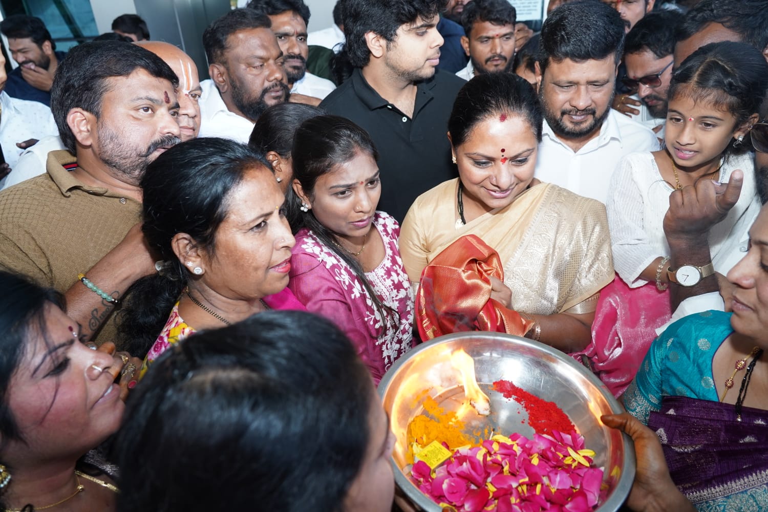 Kalvakuntla Kavitha arrives at Renigunta airport for Tirumala Venkateswara darshan