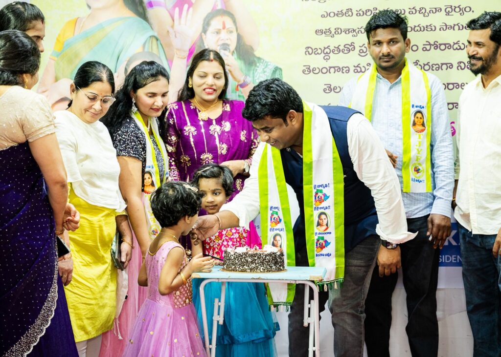 Telangana Jagruthi Kuwait celebrating Kavitha birthday