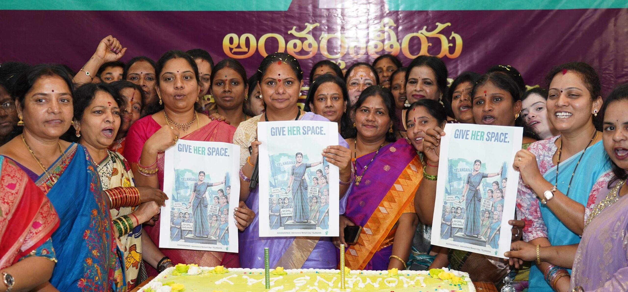 Kalvakuntla Kavitha launches “Give Her Space” slogan during Women’s Day celebrations in Hyderabad