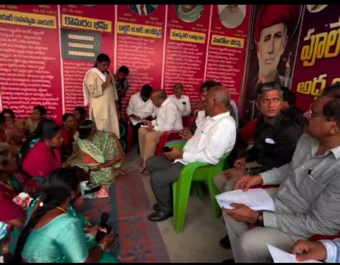 Fact finding committee meeting Velugumatla victims and Collector in Khammam