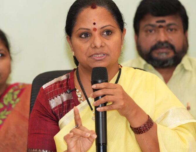 Kalvakuntla Kavitha addressing Telangana government over private school fee hike issue