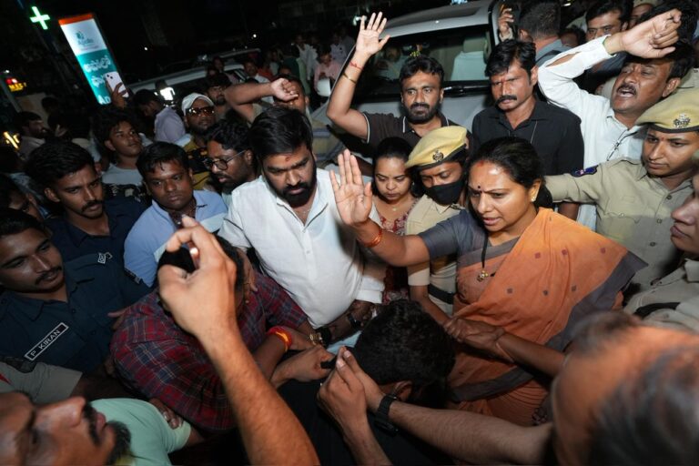 RTC driver Shankar Goud’s death has triggered political reactions in Telangana, with Kavitha blaming the state government and demanding justice for the family.