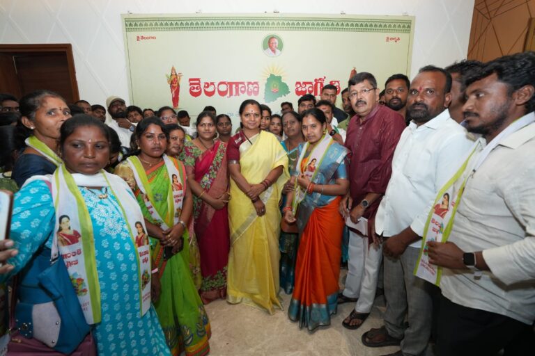 Leaders from Suryapet district joining Telangana Jagruthi under Kalvakuntla Kavitha in Hyderabad