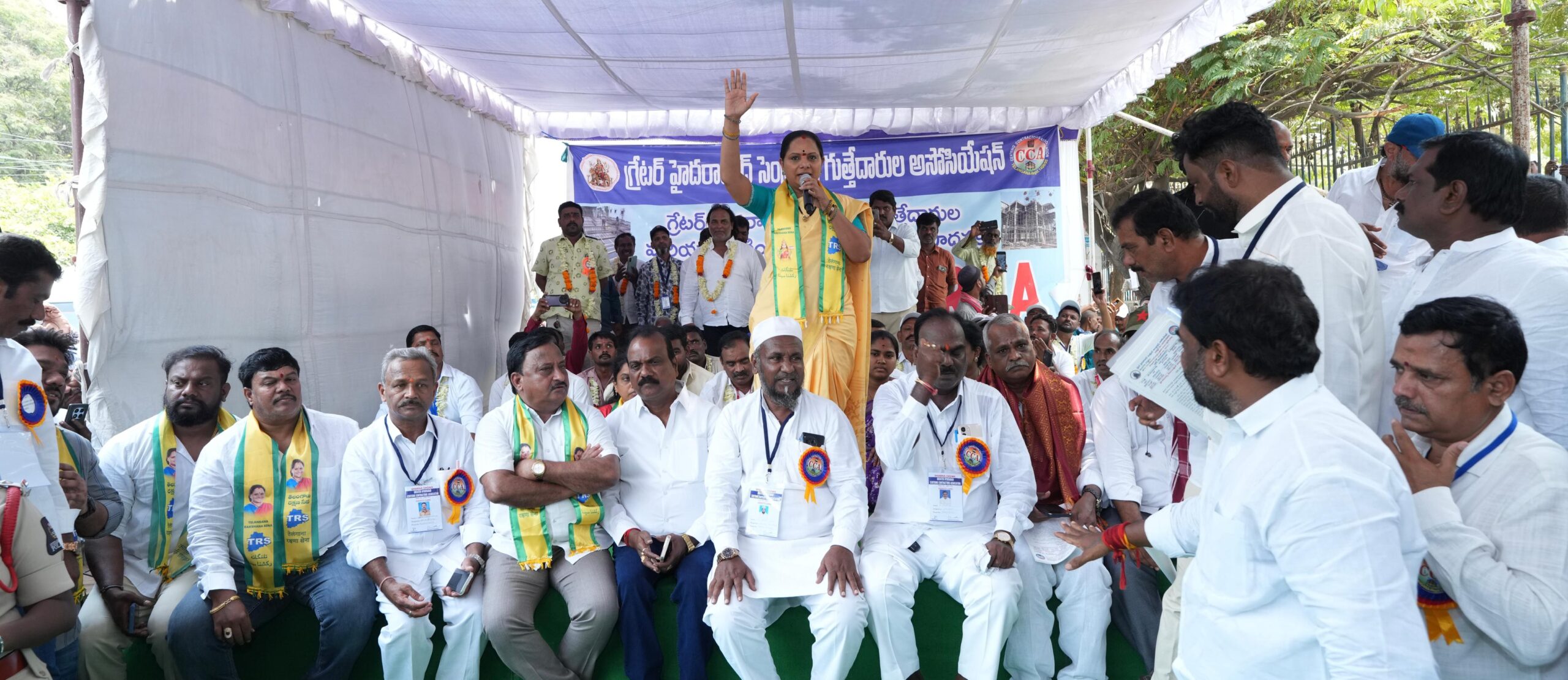 Kavitha backs Hyderabad centering workers protest, demands immediate government action and labour welfare reforms