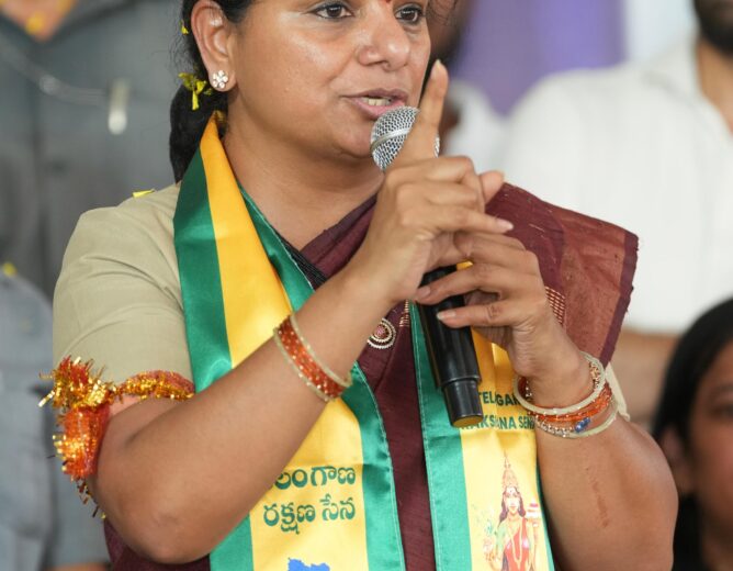 Kavitha Warns of Protest at Chandrababu’s Hyderabad Residence Over Prof Nageshwar Arrest