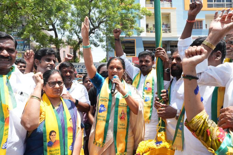 Kalvakuntla Kavitha vows to remove GO 111, provide relief to affected villages, and strengthen Telangana rights during Moinabad visit.