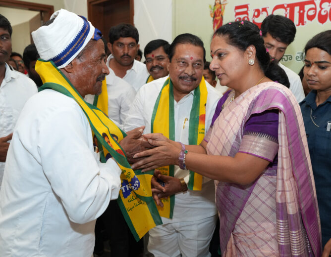 Kavitha Welcomes Massive Political Joinings Into Telangana Rakshana Sena in Hyderabad