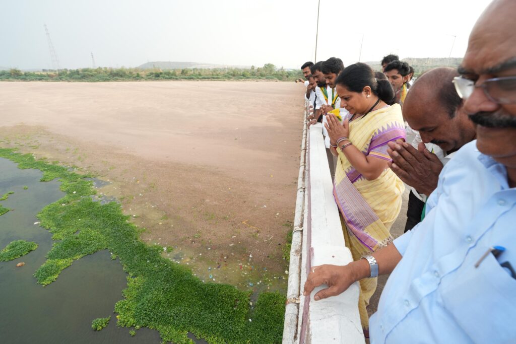 TRS Chief K Kavitha interacting with Singareni workers during the Baayi Bata programme at Kasipet Mine-1 in Mandamarri