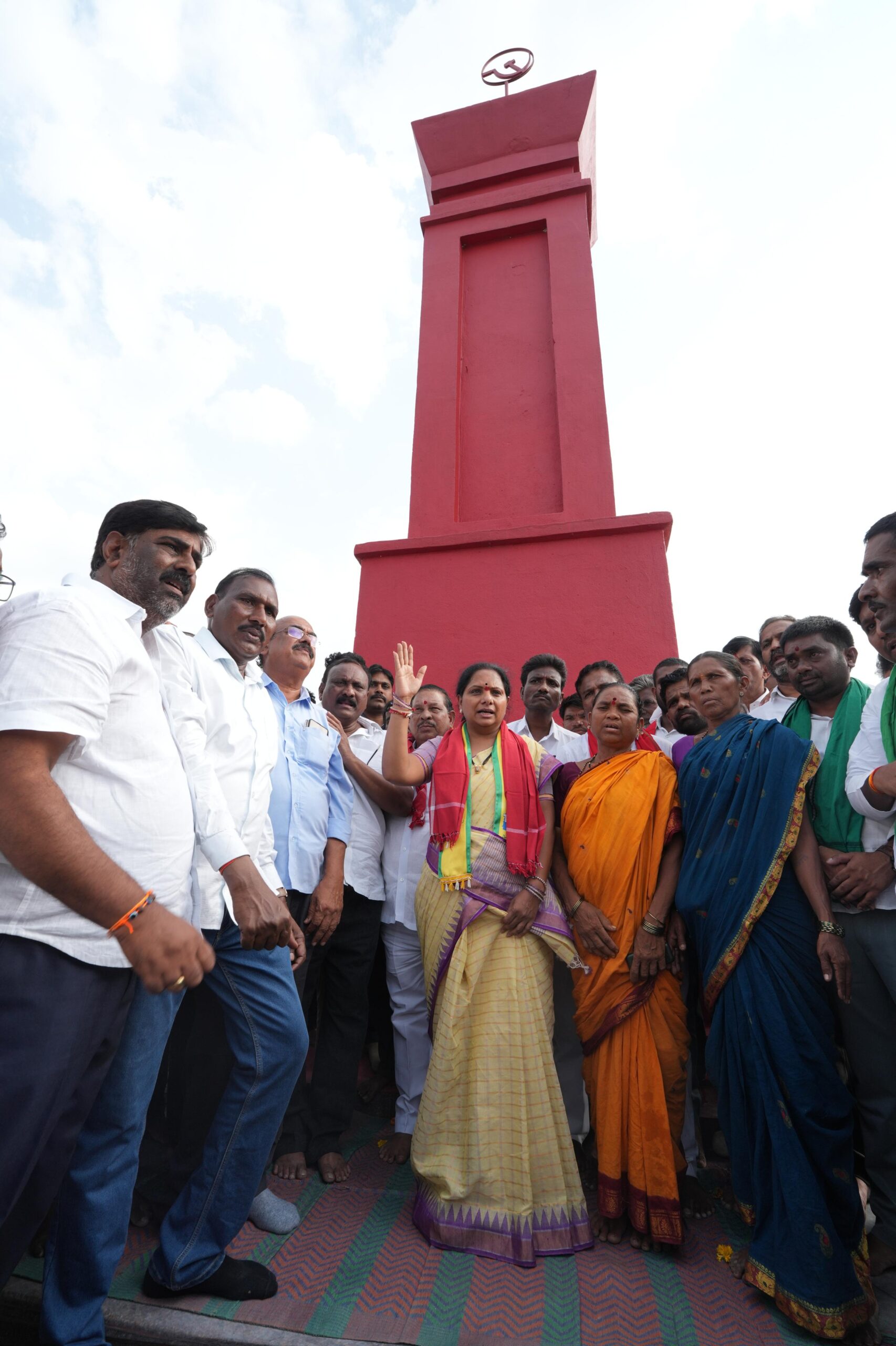 Kalvakuntla Kavitha paid tribute to Adivasi martyrs at Indravelli and reaffirmed Telangana Rakshana Sena's commitment to tribal welfare, education, healthcare, and inclusive development.
