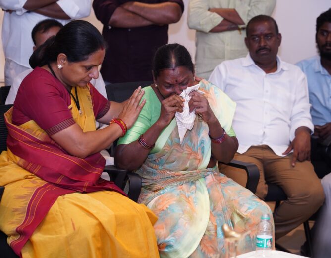 Kalvakuntla Kavitha meeting Nerella victims and demanding justice in the long-pending Nerella case