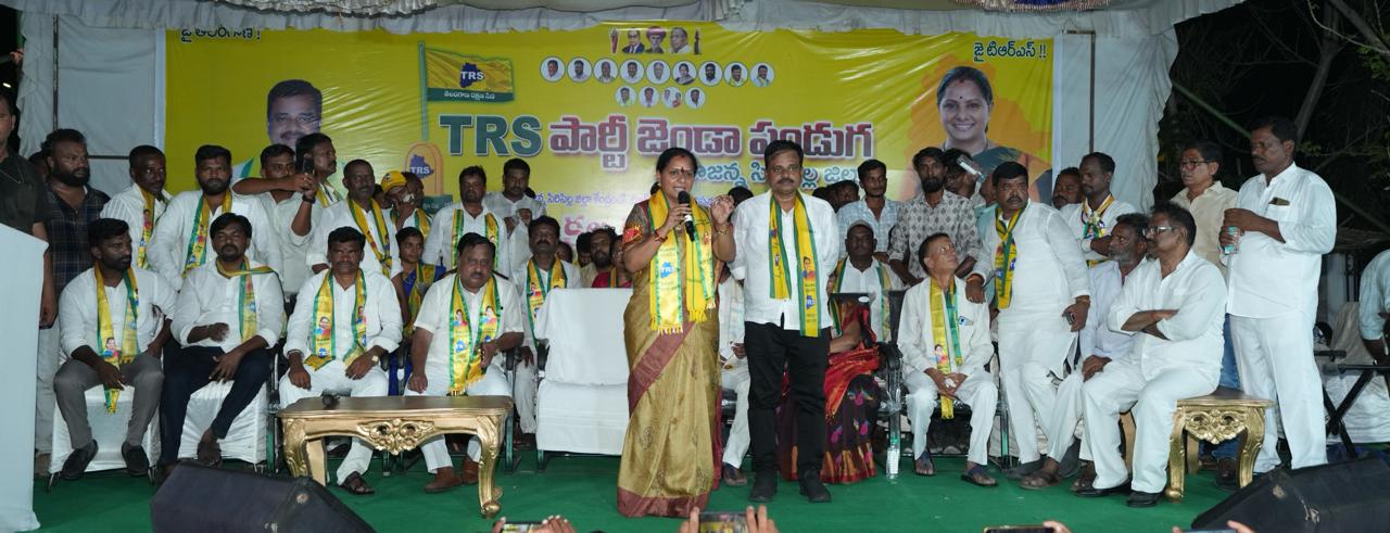 K Kavitha addresses a Telangana Rakshana Sena rally in Sircilla and promises justice for Nerella victims