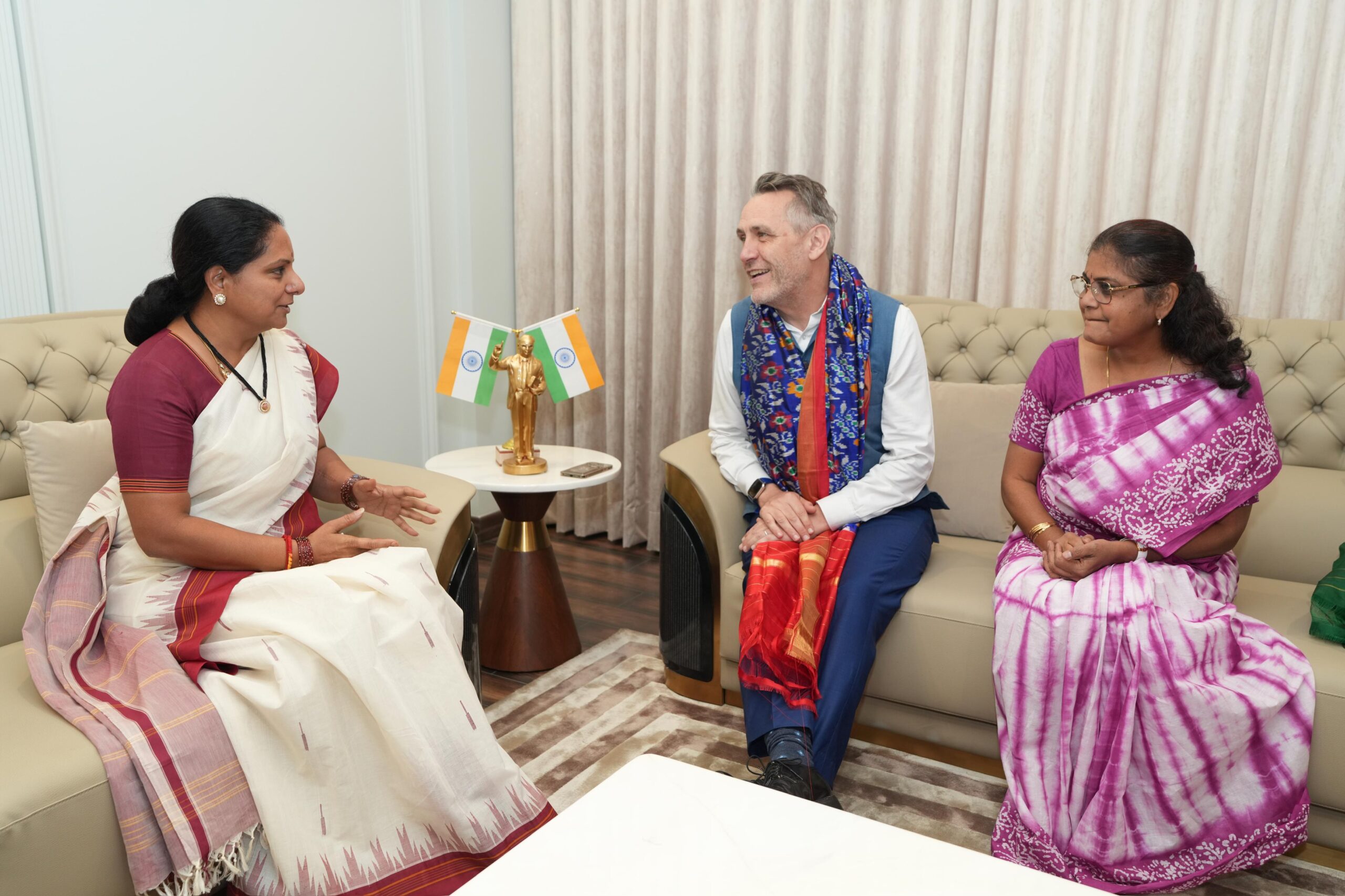 Kalvakuntla Kavitha meets British Deputy High Commissioner Gareth Wynn Owen in Hyderabad to discuss India–UK bilateral relations.
