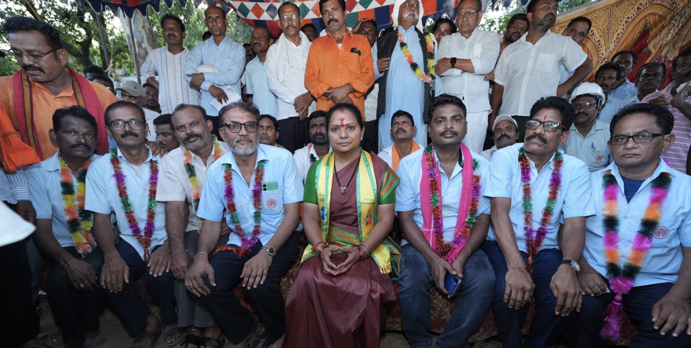 Kalvakuntla Kavitha visits Tummidihetti project site and discusses Sirpur Paper Mill, irrigation, and regional development in Asifabad