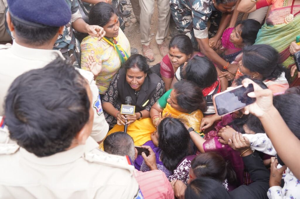 Kavitha arrested during Boduppal land protest over HMDA lands and activists' demands.