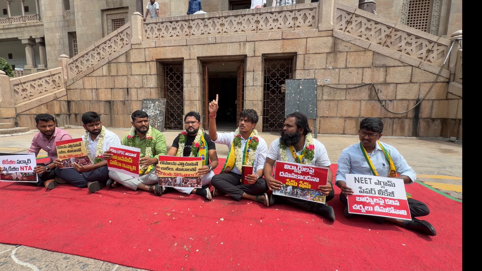 Telangana Rakshana Sena Students Protest NEET Paper Leak, Launch Hunger Strike at Osmania & Satavahana Universities