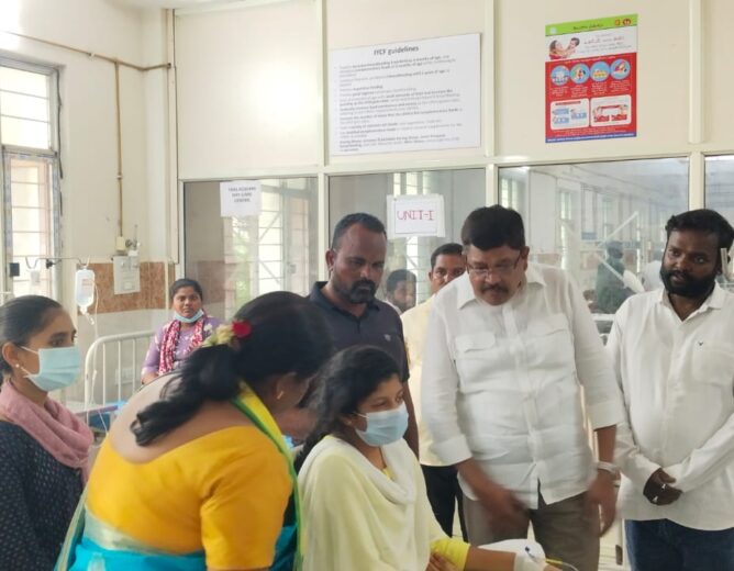 Telangana Rakshana Sena Leaders Visit Ailing Nursing Students in Suryapet Hospital 