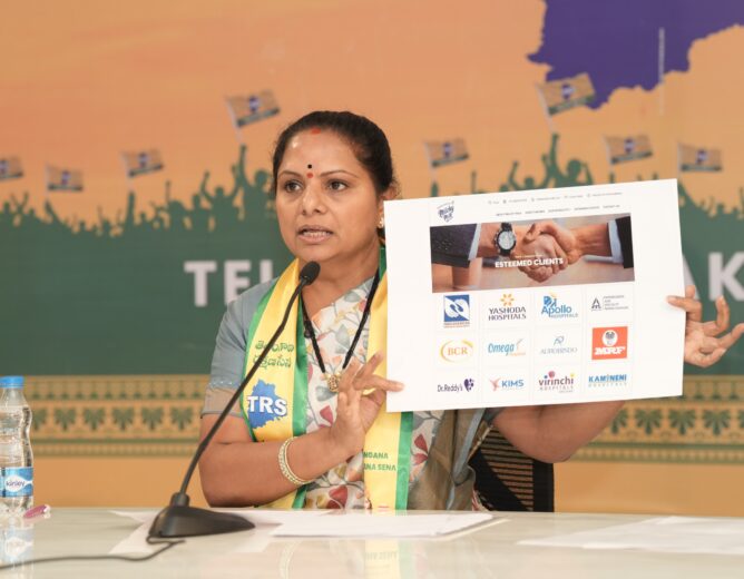 K Kavitha Alleges Harish Rao Plot to Take Over BRS, Claims London Pact