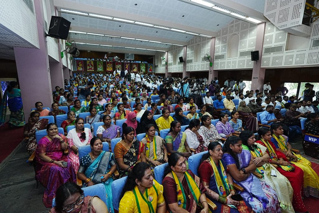 K Kavitha addressing a conference on Telangana government employees and teachers’ issues in Hyderabad.