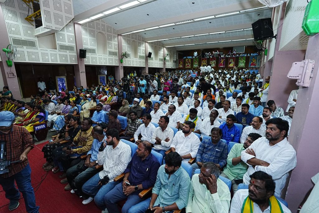 K Kavitha addressing a conference on Telangana government employees and teachers’ issues in Hyderabad.